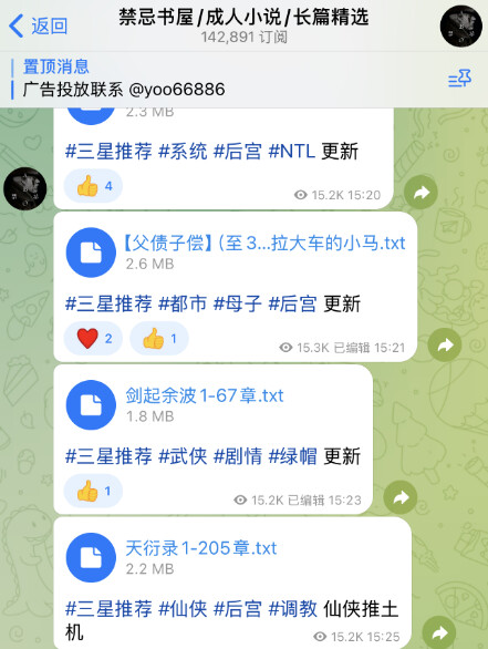 telegram小说下载，成人小说